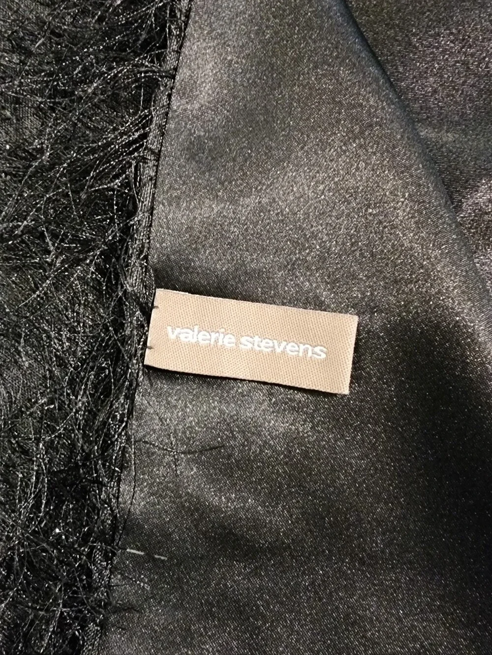 Valerie Stevens Black Fuzzy Wrap Scarf Shawl